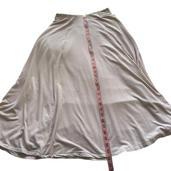 Wilfred Aritzia Small Cream Oatmeal Jersey Knit Front Slit Midi Skirt Basic S - Picture 10 of 10